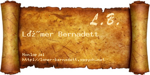 Lámer Bernadett névjegykártya
